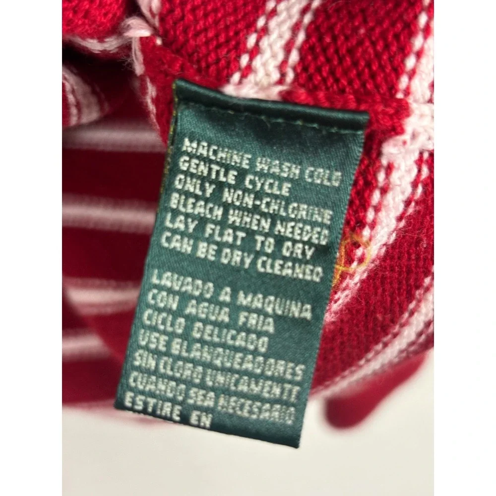 Lauren Ralph Lauren Women Sweater SZ XL Red Striped Nautical 100% Cotton Coastal - Picture 10 of 10